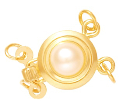 Pearl Clasp - 2 line  - 14 Karat Gold