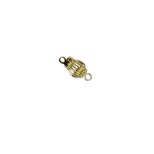 6mm Corrugated Straight Bead Clasp  - 14 Karat Gold