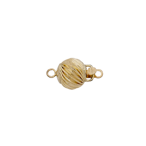 7mm Corrugated Twisted Bead Clasp  - 14 Karat Gold