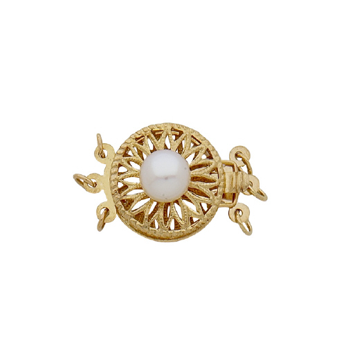 Pearl Clasp - 3 line  - 14 Karat Gold