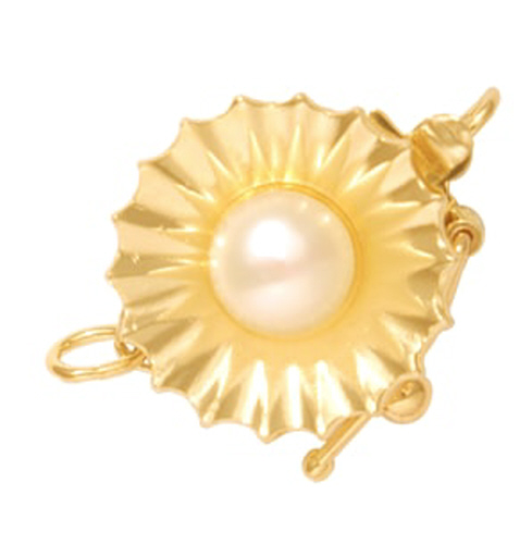 Pearl Clasp - 1 line  - 14 Karat Gold