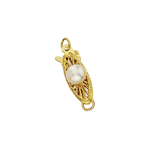 Pearl Clasp - 1 line  - 14 Karat Gold