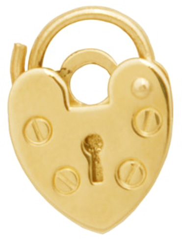 10mm Padlock Heart Clasp  - 14 Karat Gold