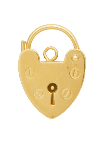 13.5mm Padlock Heart Clasp  - 14 Karat Gold