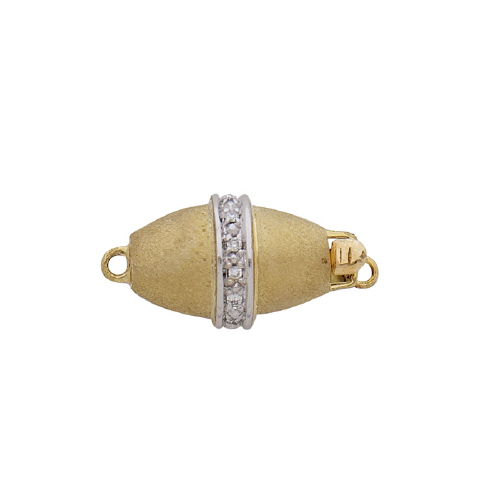 0.09TWT Designer Clasp w/diamonds - 14 Karat Gold