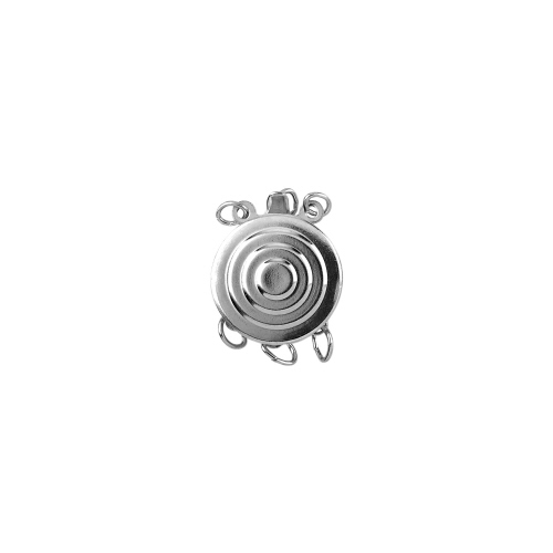 Round Bulls Eye Clasps  2 Line   - Sterling Silver