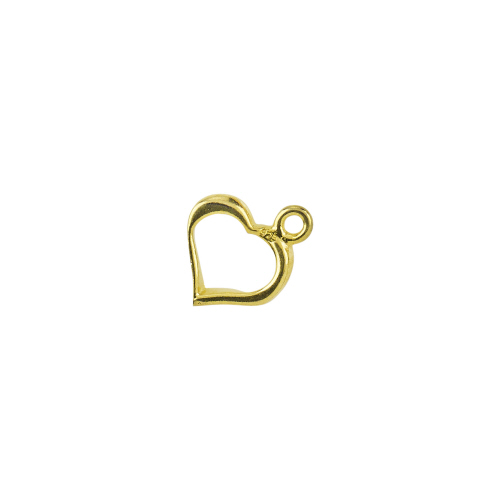 Designer Heart Toggle Clasps  small   - Sterling Silver Gold Plated
