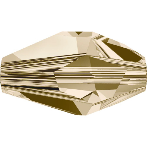 5203 Polygon Bead - 12 x 8mm Swarovski Crystal - CRYSTAL GOLDEN SHADOW