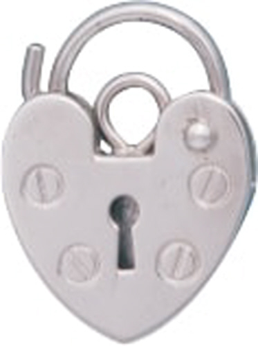 10mm Padlock Heart Clasps   - Sterling Silver