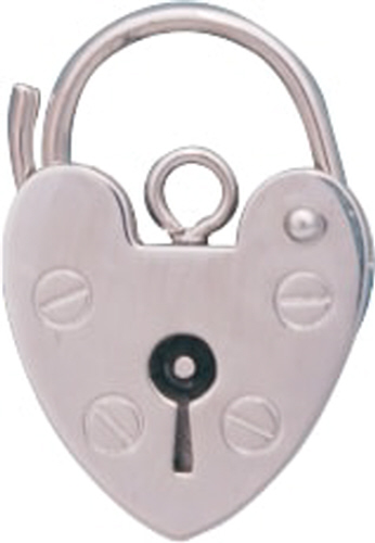 13.5mm Padlock Heart Clasps   - Sterling Silver