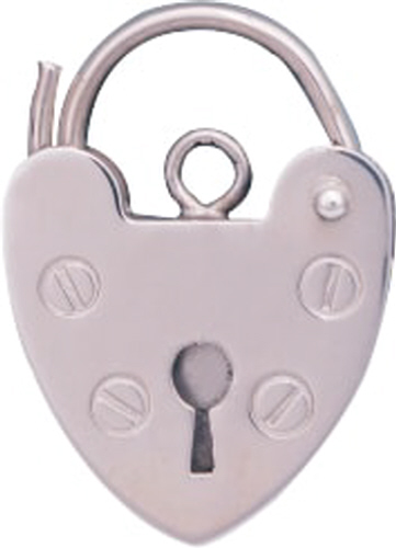 15mm Padlock Heart Clasps   - Sterling Silver
