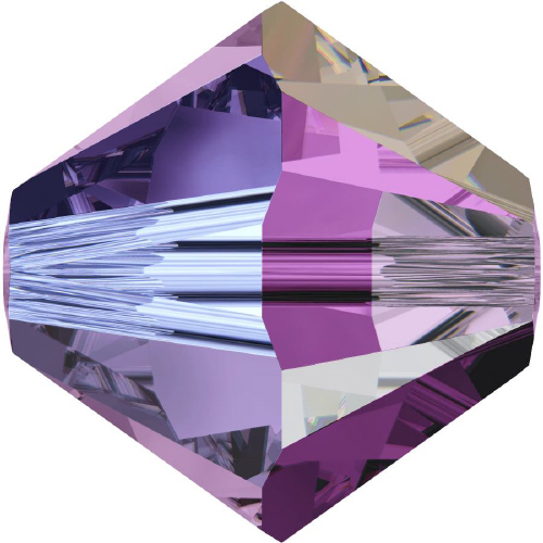 5328 Bicone - 3mm Swarovski Crystal - LIGHT AMETHYST-AB2X