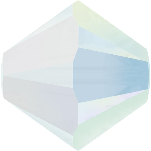 5328 Bicone - 3mm Swarovski Crystal - WHITE ALBASTER-AB