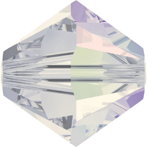 5328 Bicone - 3mm Swarovski Crystal - WHITE OPAL-AB