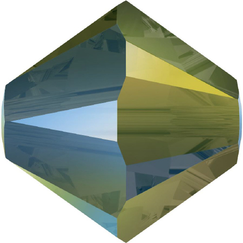 5328 Bicone - 4mm Swarovski Crystal - CRYSTAL IRIDESCENT GREEN