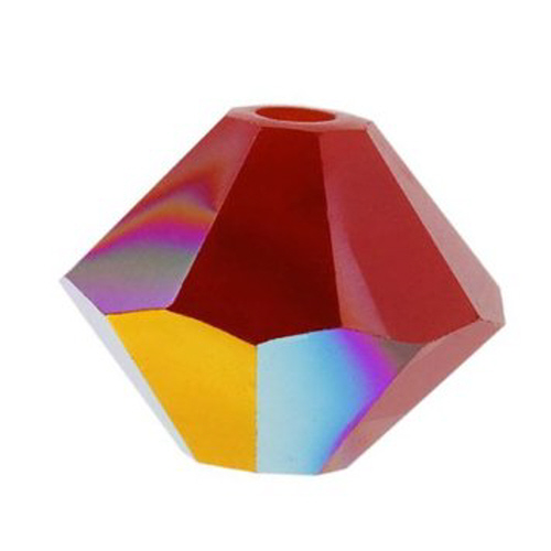 5328 Bicone - 4mm Swarovski Crystal - DARK RED CORAL-AB