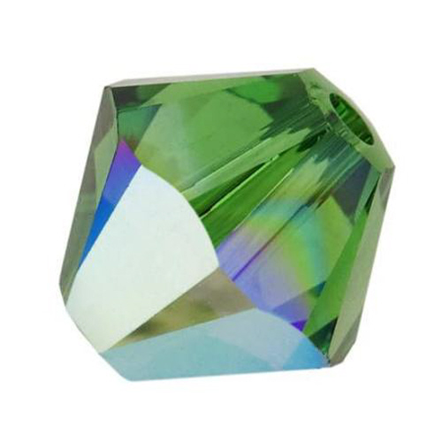 5328 Bicone - 4mm Swarovski Crystal - FERN GREEN-AB