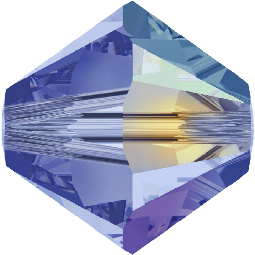5328 Bicone - 4mm Swarovski Crystal - LIGHT SAPPHIRE-AB