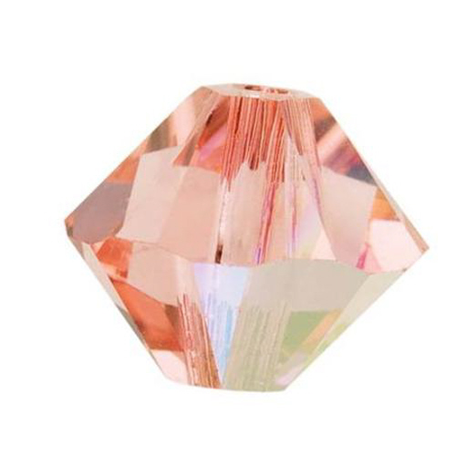 5328 Bicone - 4mm Swarovski Crystal - ROSE PEACH-AB