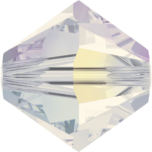 5328 Bicone - 5mm Swarovski Crystal - WHITE OPAL-AB2X