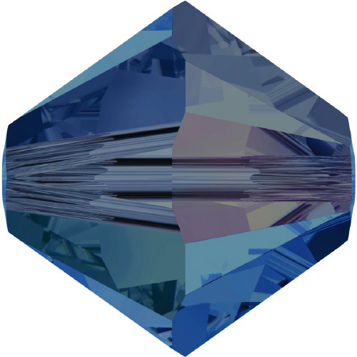 5328 Bicone - 6mm Swarovski Crystal - CAPRI BLUE-AB2X