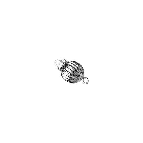 8mm Corrugated Straight Bead Clasps   - Sterling Silver
