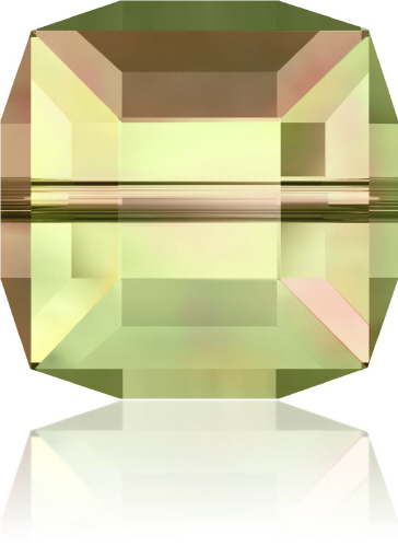 5601 Cube - 4mm Swarovski Crystal - CRYSTAL LUMINOUS GREEN