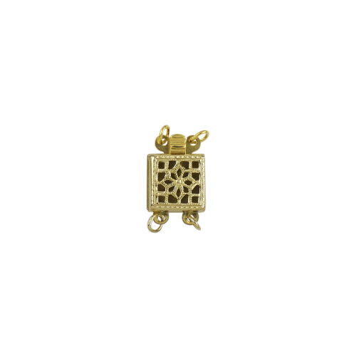Square Clasp - 2 Line -  Gold Filled