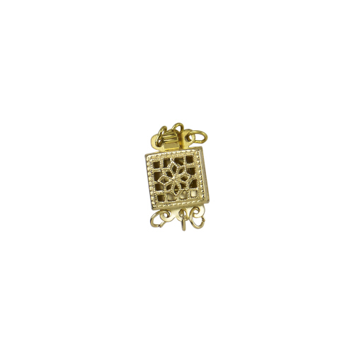 Square Clasp - 3 Line -  Gold Filled