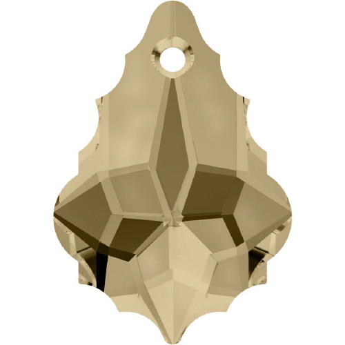 6090 Baroque Pendant - 16 x 11mm Swarovski Crystal - CRYSTAL GOLDEN SHADOW