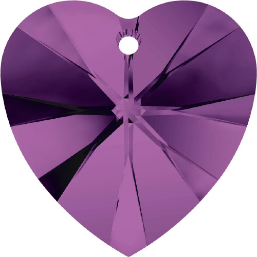 6228 Xilion Heart Pendant - 10.3 x 10mm Swarovski Crystal - LIGHT AMETHYST