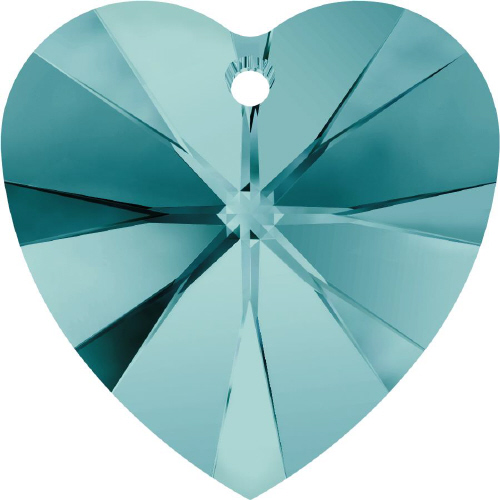 6228 Xilion Heart Pendant - 10.3 x 10mm Swarovski Crystal - BLUE ZIRCON