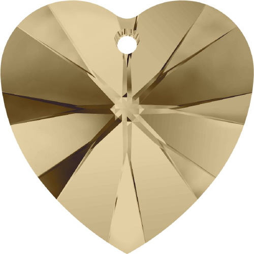 6228 Xilion Heart Pendant - 10.3 x 10mm Swarovski Crystal - CRYSTAL GOLDEN SHADOW