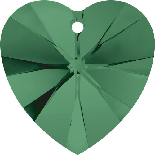 6228 Xilion Heart Pendant - 10.3 x 10mm Swarovski Crystal - EMERALD