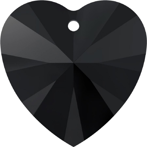 6228 Xilion Heart Pendant - 18 x 7.5 Swarovski Crystal - JET