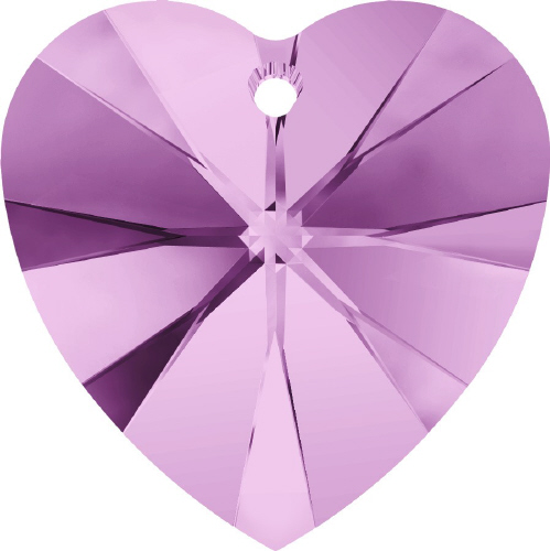 6228 Xilion Heart Pendant - 10.3 x 10mm Swarovski Crystal - LIGHT AMETHYST-AB