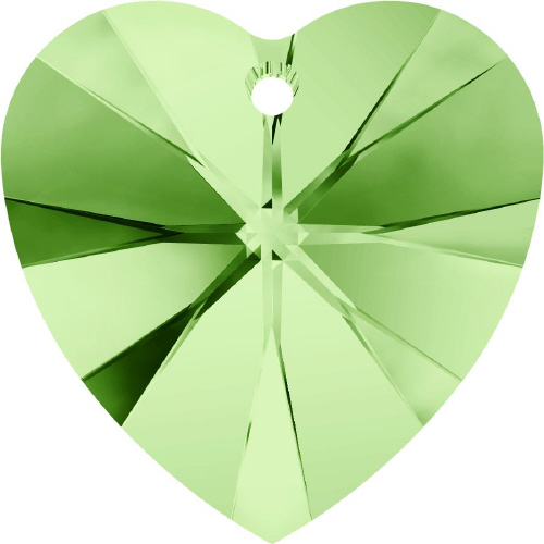 6228 Xilion Heart Pendant - 10.3 x 10mm Swarovski Crystal - PERIDOT