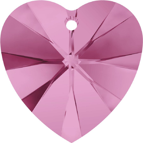 6228 Xilion Heart Pendant - 10.3 x 10mm Swarovski Crystal - ROSE