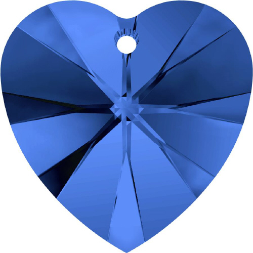 6228 Xilion Heart Pendant - 10.3 x 10mm Swarovski Crystal - SAPPHIRE