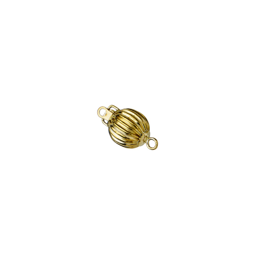 8mm Corrugated Straight Bead Clasps -  Gold Filled