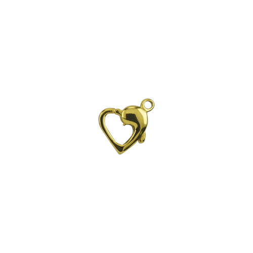 11 mm Side Heart Clasps   - Sterling Silver Gold Plated