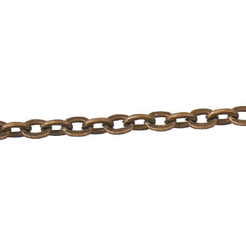 Small Flat Cable Chain - Antique Copper Plated