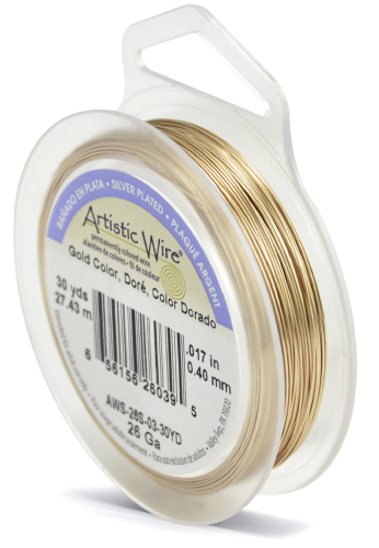 Artisitic Wire 26 guage 30 yd - Silver Plated, Gold Color