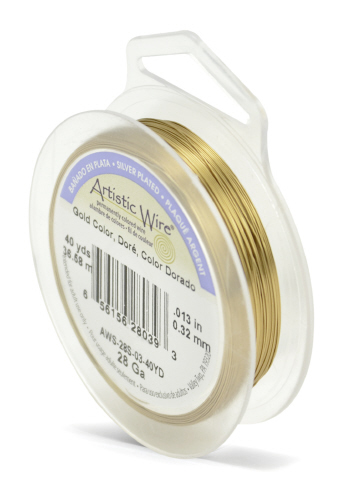 Artisitic Wire 28 guage 40 yd - Silver Plated, Gold Color