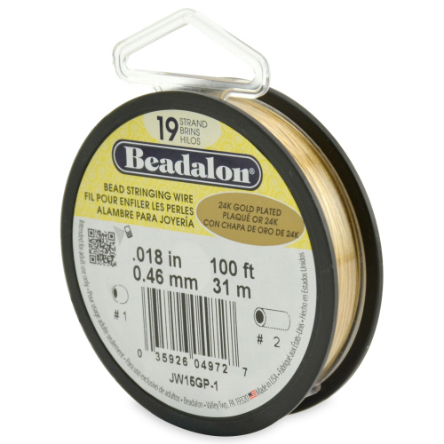 Beadalon 19 strand 0.018 Dia 100 ft - 24K Gold Plated