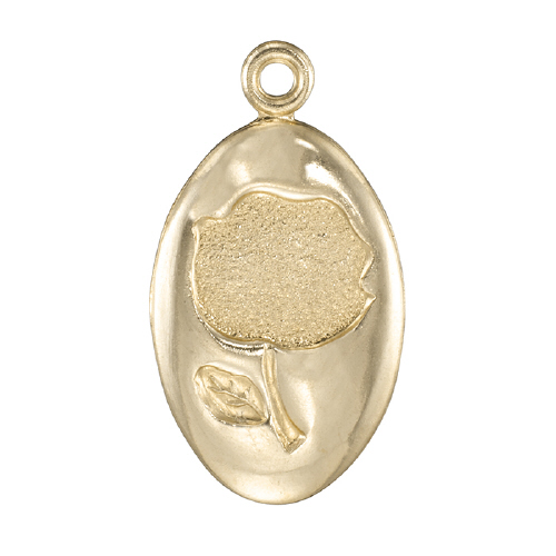 Rose Charm 19.2 x 10.3mm - Gold Filled