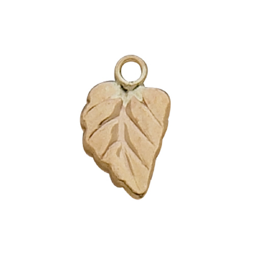 Charm - Leaf Textured Large - Gold Filled