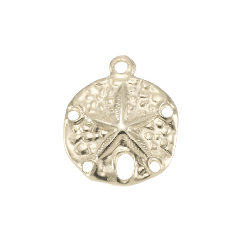 Charm - Sand Dollar Small - Gold Filled - 11.6 x 13.5mm