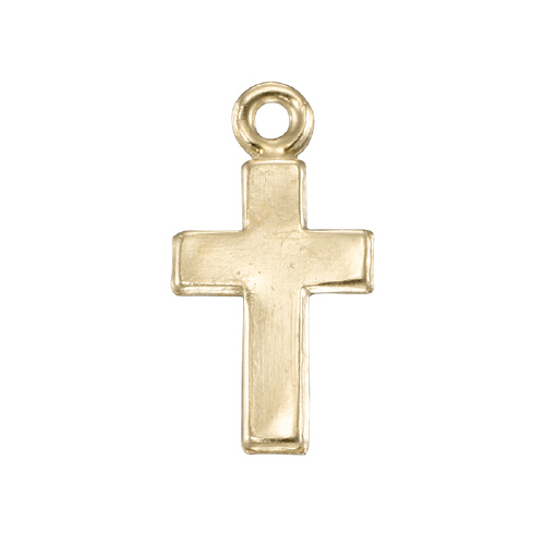 Cross 13.1x7mm Charm - Gold Filled