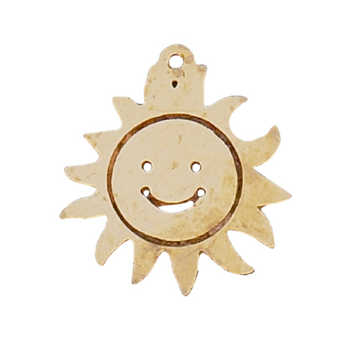 Charm - Smile Sun - Gold Filled